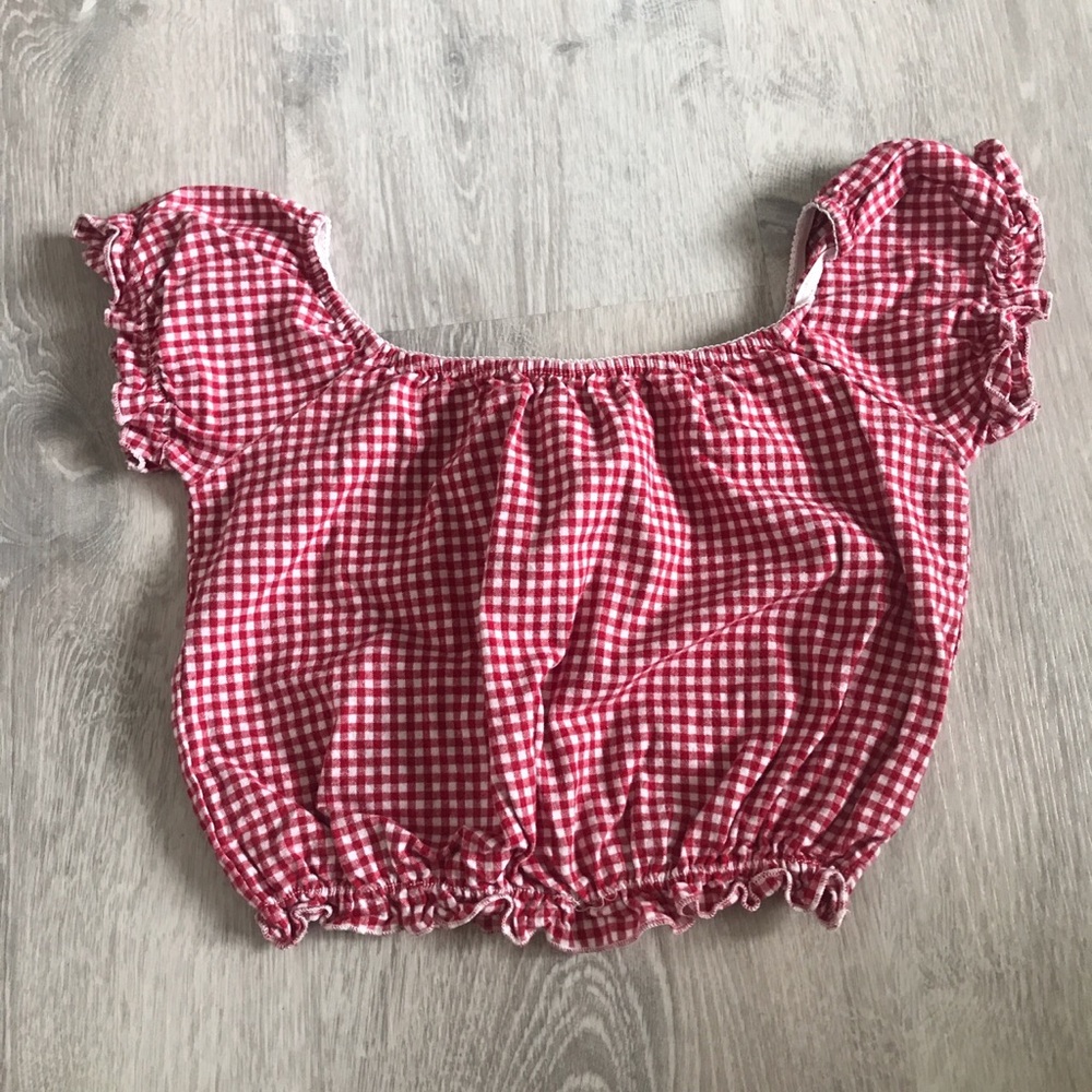 Brandy Melville red checkered blouse